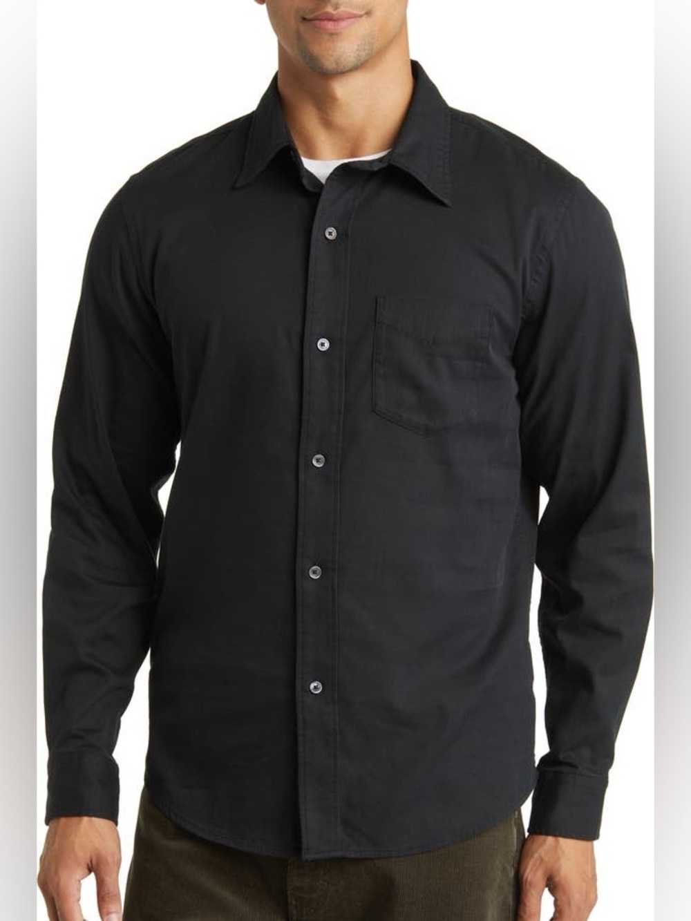 Buck Mason Long-Sleeve Button-Down Dress Shirt in Dark Grey Size Large MSRP $138